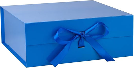 OEMVALATY Blue Gift Box,18x18x6 Inches Gift Boxes with Lids for Presents with Magnetic Closure and Ribbon for Wedding,Storage,Birthday