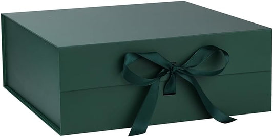 OEMVALATY Green Gift Box,18x18x6 Inches Gift Boxes with Lids for Presents with Magnetic Closure and Ribbon for Wedding,Storage,Birthday
