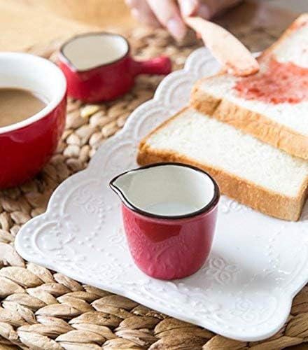 CHOOLD Colorful Mini Ceramic Milk Creamer Jug, Coffee/Milk/Sauce Pitcher 4Pcs