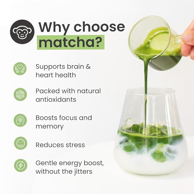 PureChimp Ceremonial Grade Matcha Powder 1.75oz. Pure Japanese Matcha Ceremonial Grade Tea, Shade-Grown in Kagoshima. Antioxidant-Rich Green Tea Powder for Lattes. Recyclable Glass Jar, Unsweetened