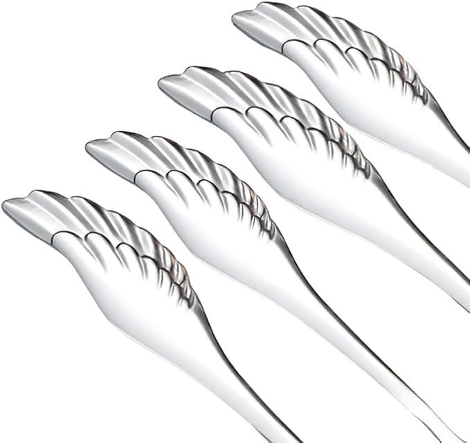 Stainless Steel Mini Coffee Espresso Spoon, Dessert Teaspoons Small Soup Spoons, Silver Cute Animals Coffee Spoon, 5.6 inch, Set of 4