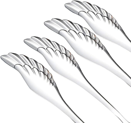 Stainless Steel Mini Coffee Espresso Spoon, Dessert Teaspoons Small Soup Spoons, Silver Cute Animals Coffee Spoon, 5.6 inch, Set of 4