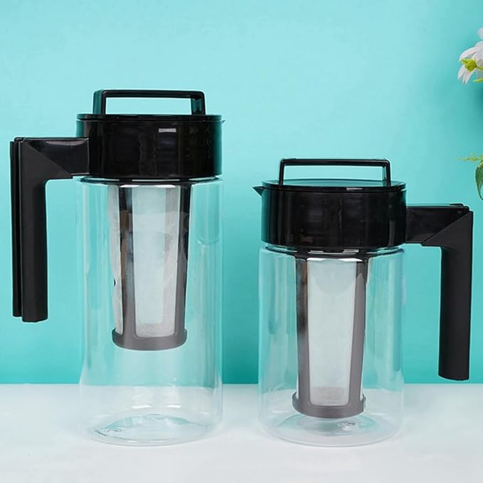 1 Piece 2000Ml Cold Brew Iced Coffee Maker Airtight Seal Handle Coffee Kettle As Shown Plastic Non-Slip Handle Coffee Kettle