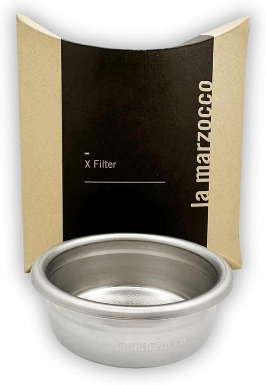 Original basket made for La Marzocco. Stainless Steel, Precision, X Filter Basket for double espresso. Fits all 58mm portafilters. (14g)