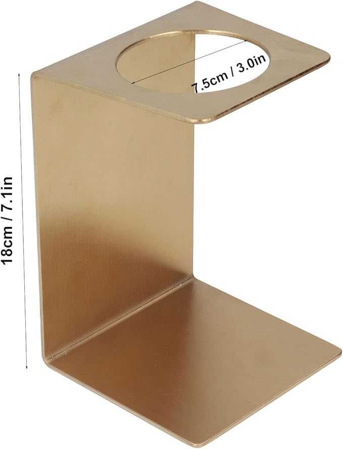 Pour over Coffee Dripper Stand, Samll Size Light Pour over Coffee Holder Stand Metal Reusable for Cafe Household (Gold)