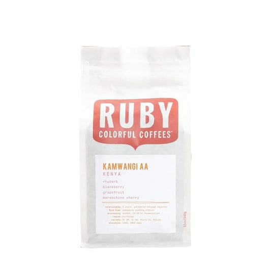 Kenya Kiambu Kamwangi AA - Roasted by Ruby Coffee Roasters - Whole Bean Coffee - 5 Pound Bag