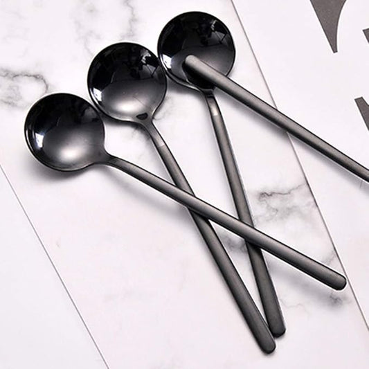 Pack of 8, Black Stainless Steel Espresso Spoons, findTop Mini Teaspoons Set for Coffee Sugar Dessert Cake Ice Cream Soup Antipasto Cappuccino, 5.3 Inch