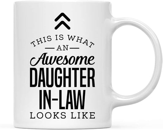 Andaz Press 11oz. Ceramic Coffee Tea Mug Thank You Gift, This is What an Awesome Daughter-in-Law Looks Like, 1-Pack