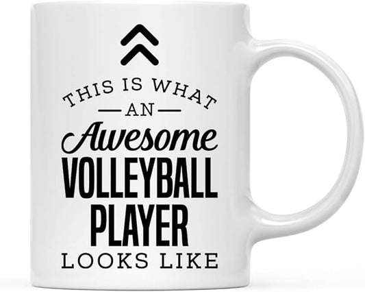 Andaz Press 11oz. Ceramic Coffee Tea Mug, This Is What an Awesome Volleyball Player Looks Like, 1-Pack, Birthday Ideas for Coworker, Includes Gift Box