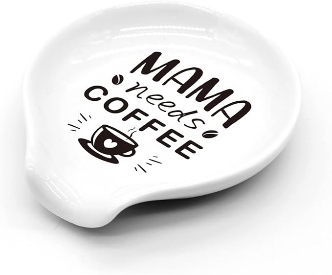 Mom Coffee Spoon Rest,Funny Cafe Quote MaMa Needs Coffee Spoon Holder