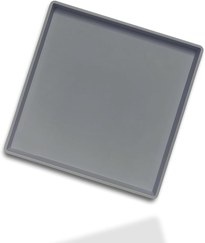 Small Square Serving Tray (9 inch), Durable Gray Tray for Desserts & Organization, Lightweight for Coffee, Drinks, Party, Seasoning, Perfume and Display.