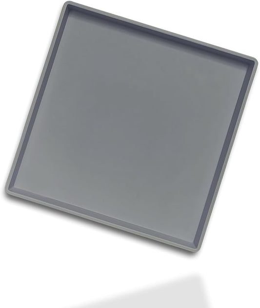 Small Square Serving Tray (9 inch), Durable Gray Tray for Desserts & Organization, Lightweight for Coffee, Drinks, Party, Seasoning, Perfume and Display.