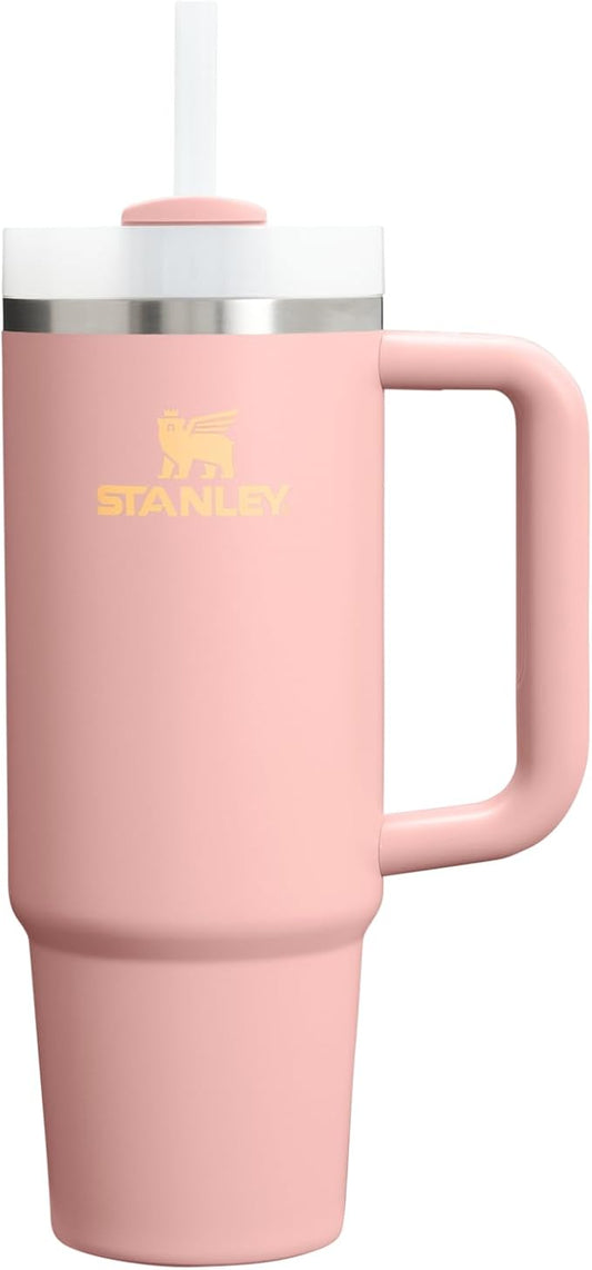 STANLEY Quencher H2.0 Tumbler with Handle and Straw 30 oz | Flowstate 3-Position Lid | Cup Holder Compatible for Travel | Insulated Stainless Steel Cup | BPA-Free | Peach Rose