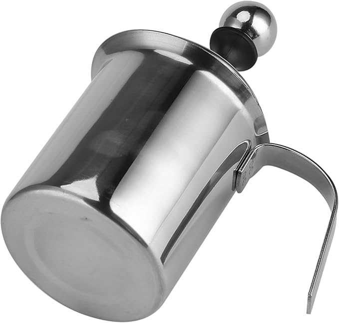Handheld Milk Frother Pitcher, Manual Milk Fr Stainless Sel Stainless Steel Manual Foamer, Milk Fr Manual For Milk Coffee Milk Creamer Frother Cappuccino Coffee Foam Pitcher With Handle And Lid For