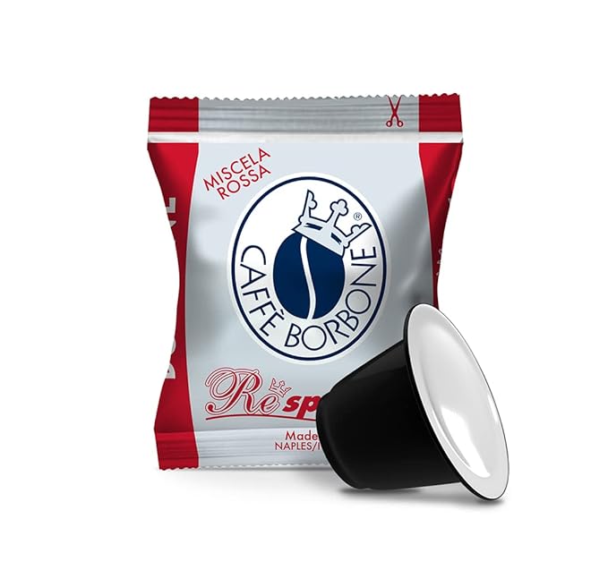 Caffè Borbone Red Blend Nespresso Compatible Espresso Coffee Pods, 50 Count Espresso Pods
