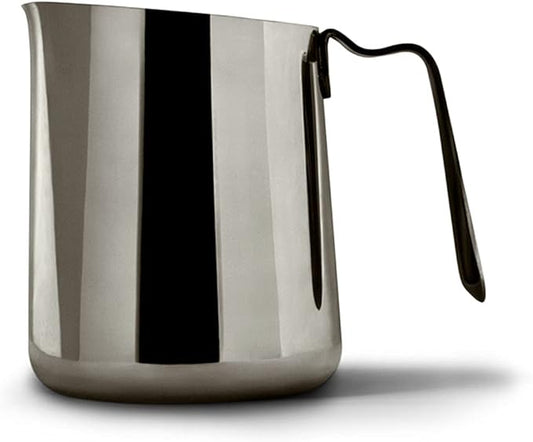 Fellow Eddy Steaming Pitcher - Milk Frother Pitcher with Fluted Spout, Premium Barista Tools for Precision Latte Art, 18/8 Stainless Steel, Graphite, 18oz Jug