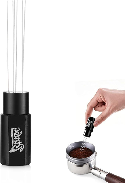 WDT Tool with Strong Magnetic - WDT Espresso Distribution Tool with 6 Stainless Steel Needles,Coffee Stirrer Tool for Barista (Black)