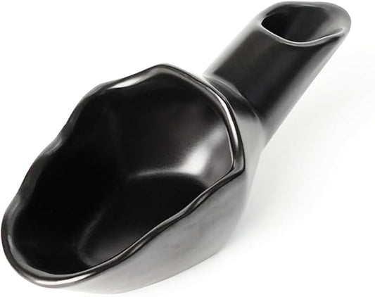 Coffee Bean Measuring Scoop with Funnel Coffee Bean Dosing Cup Ceramic Ground Coffee Spoon For Coffee Tea Sugar Flour (Black)