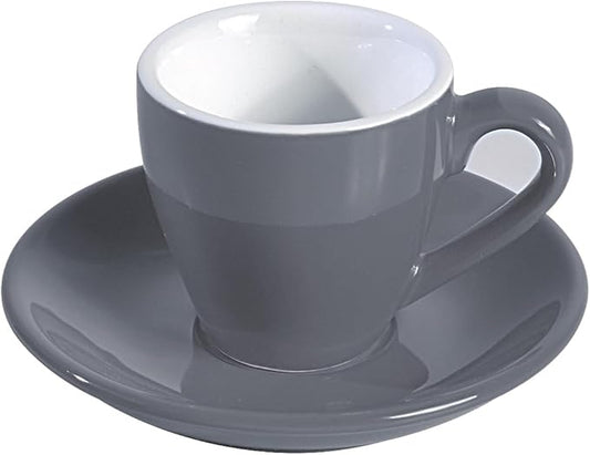 ionEgg Porcelain Espresso Cup with Saucer, Espresso shot Cup, 80ml/2.7Oz, Grey