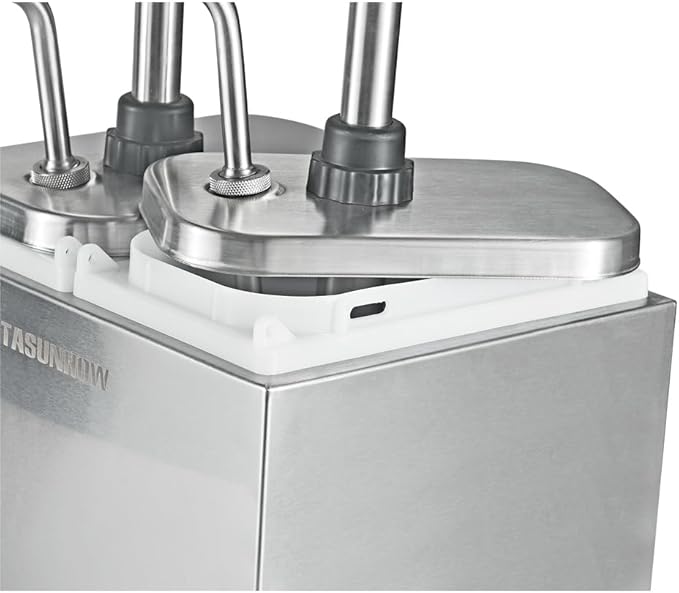 VITASUNHOW Sauce Pump Dispenser Stainless Steel Dispenser - Large Capacity Condiment Pump Dispenser Quantitative Pressure Head for Variety of Sauces (2002S)