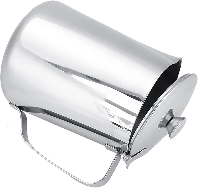 Milk Frothing Pitcher, Stainless Steel Pitcher with Lid Milk Frother Cup Milk Jug Coffee Creamer Container Creamer Dispenser Milk Steamer Cup Milk Cup with Lid for Latte Coffee Art(1500ML)