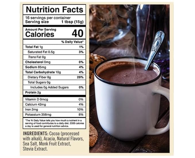 Castle Kitchen Sugar Free Dark Hot Chocolate (2 Pack) Premium Plant Based, Dairy Free, Gluten-Free, Vegan Hot Coca Mix - Just Add Water - 14 oz Can