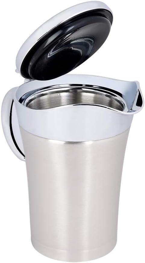 Gravy Boat Creamer Pitcher 304 Stainless Steel Thermal Insulated Double Wall Syrup Pitcher with Lid Serving Jug for Store Gravy Custard Milk (Large 750ml)