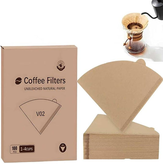 Coffee Filters 200 counts boxed Unbleached Cone Filters V60 Coffee Filters Disposable coffee Paper Filters 2-12 Cup, 02 Cone For Pour Over and Drip Coffee Maker (V2-200PCS in 2 BOX)
