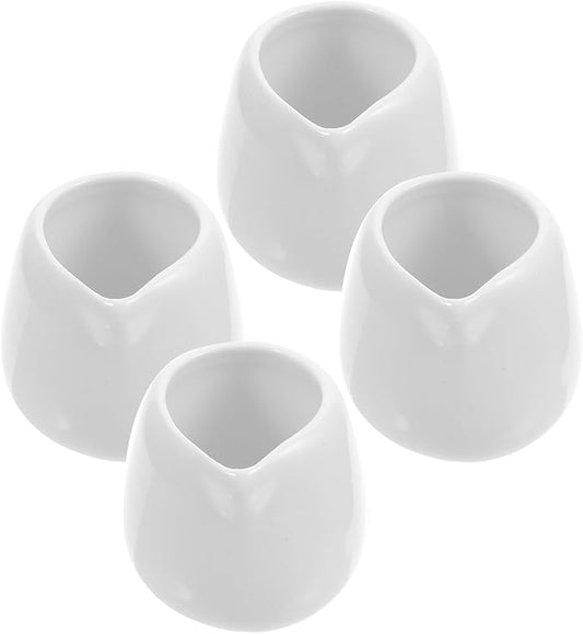 Mini White Ceramic Pitcher, 4pcs 1.7oz Ceramic Cream Jugs Porcelain Classic Creamers, Small Sauce Pitcher Serving Coffee Tea Milk Kitchen Serving Dispenser