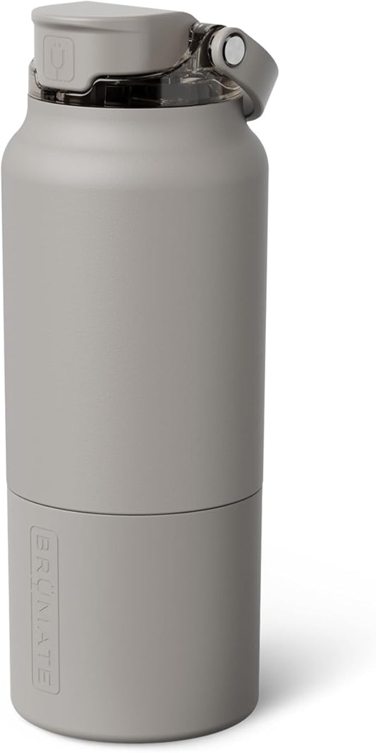 BrüMate Rise 35oz Water Bottle With 100% Leakproof Covered Silicone Straw | Insulated Stainless Steel Water Bottle With Removable Straw | Fast Flow | Soft Sip Silicone Spout | BPA-Free (Mocha)