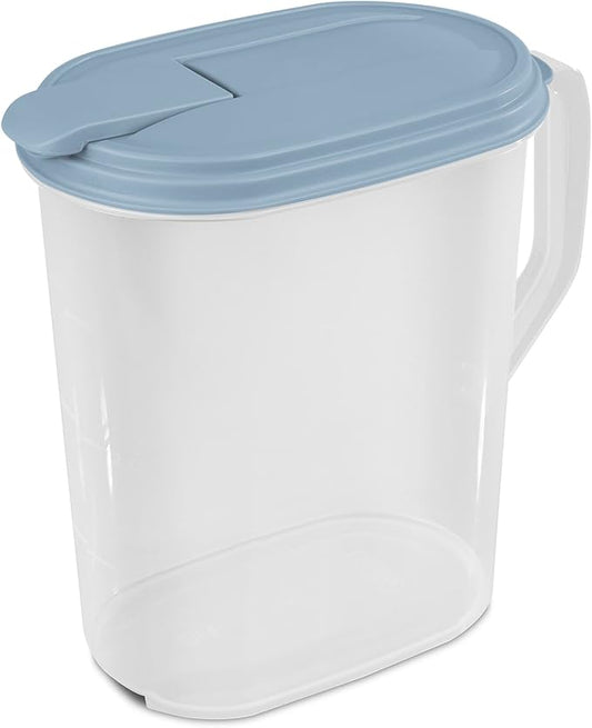 Sterilite Plastic Hinged Pitcher with Comfort Grip Handle, 1 Gallon, 18 Pack