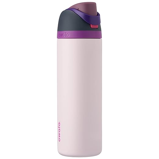 Owala 20oz Pink SmoothSip Tumbler & 24oz Dreamy Field FreeSip Water Bottle Bundle