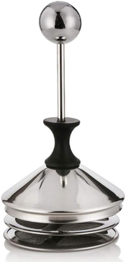 304 Stainless Steel Double-layer Manual Foamer for Milk Coffee, etc. (14 oz)