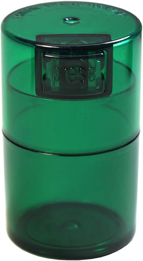 Vitavac - 5g to 20 grams Airtight Multi-Use Vacuum Seal Portable Storage Container for Dry Goods, Food, and Herbs - Green Tint