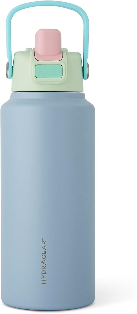Hydragear RIO Stainless Steel Water Bottle – 32 oz (946 ml) – Double-Wall Vacuum Insulated with Push-Open Lid – BPA-Free - Crocus