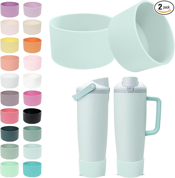 2PCS Silicone Boots for Owala 30oz & 40oz FreeSip Sway Bottles & Tumblers – Non-Slip, Scratch-Resistant, Stability Enhancer for Owala Accessories (Summer Paradise)