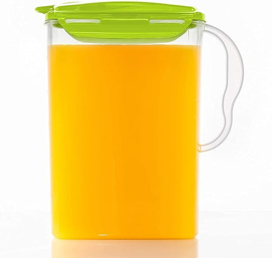 LocknLock HAP607G Aqua Fridge Door Water Jug with Handle, BPA-Free Plastic Pitcher with Flip-Top Lid and Easy-Pour Spout for Water, Juice, Tea, and Other Drinks, 3-Quart, Green