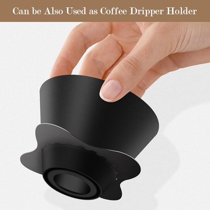 CAFEMASY Drip Assist Tool for Pour Over Coffee Dripper Clear Water Flow Control Dish with Metal Holder Compatible with V60 & Orea Coffee Dripper
