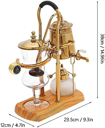 Belgian Luxury Vintage Siphon Coffee Maker - Elegant Retro Design, Royal Family Inspired, Vacuum Brewing System, Copper Balance Brewer for Premium Coffee Experience