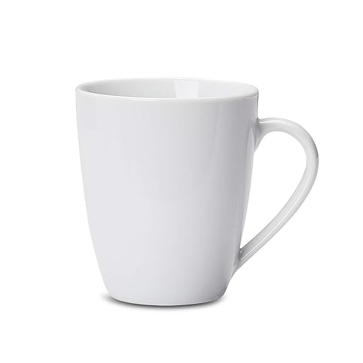 Amazon Basics Porcelain Coffee Mug Set, 12 oz – Set of 12, White