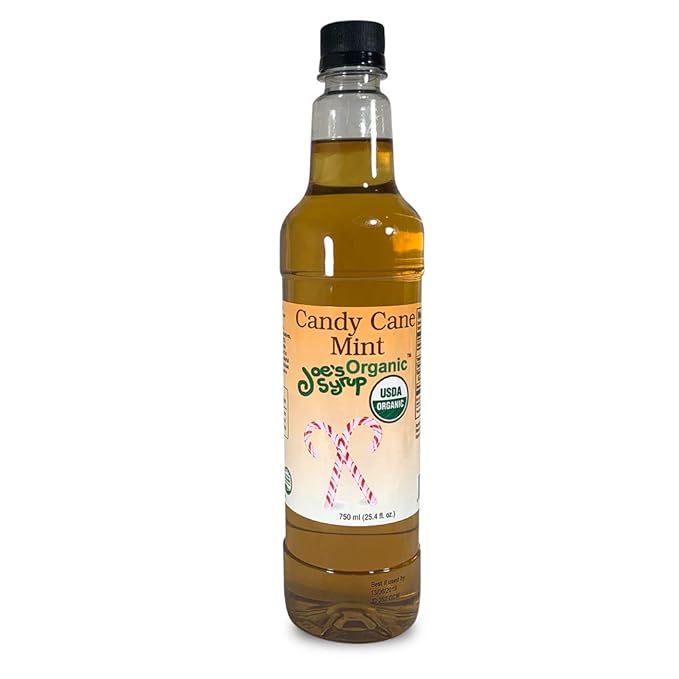 Joe’s Syrup Organic Flavored Syrup, Organic Candy Cane Mint, 750 ml