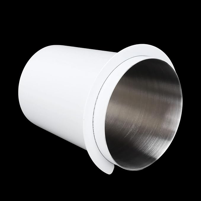 Zerodis Stainless Steel Dosing Cup, 58mm Diameter, Suitable for Coffee Machines, Coffee Powder Dispenser Tool for Home, Cafes and Milk Tea Shops (58mm White)