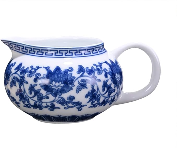 Ceramic Blue and White Creamer Pitcher for Sauces Salad Coffee Milk Tea,8oz,250ml