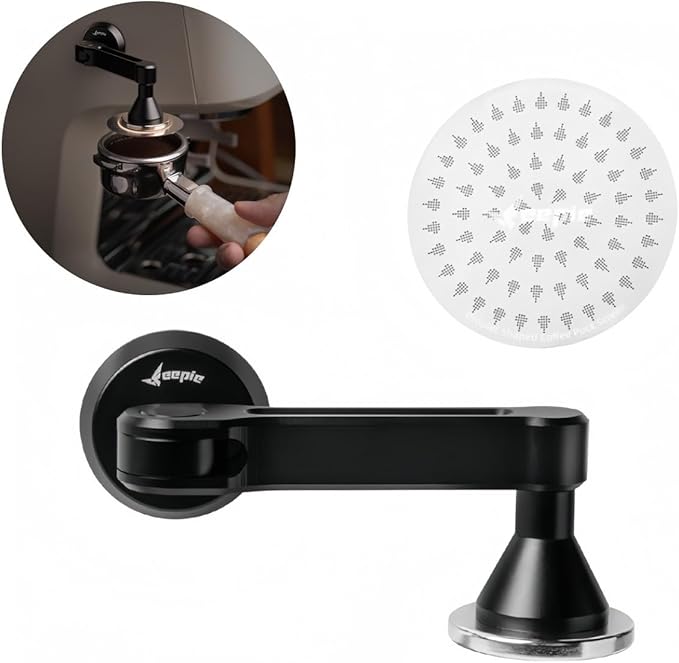 Adjustable Magnetic Espresso Coffee Puck Screen Holder Compatible With 51MM 53MM 58MM Screens Designed To Enhance Brewing And Save Counter Space (Black 51MM)