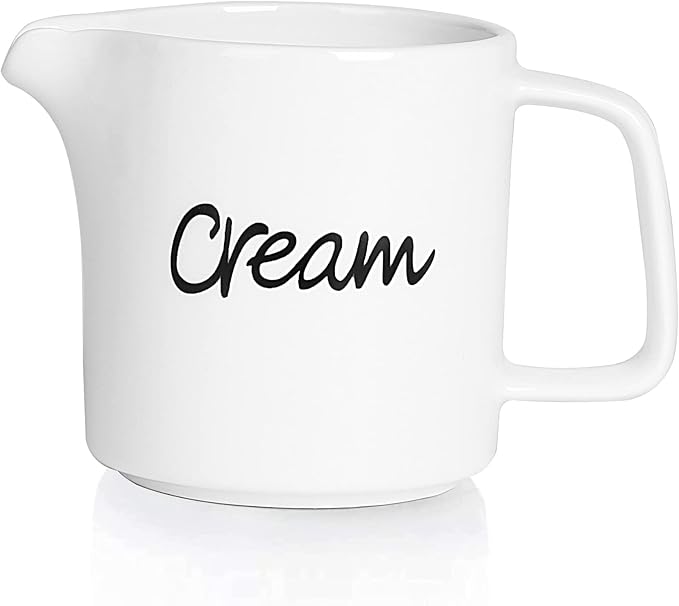 ONTUBE Ceramics Creamer,Porcelain Milk Creamer Pitcher 12OZ (White)