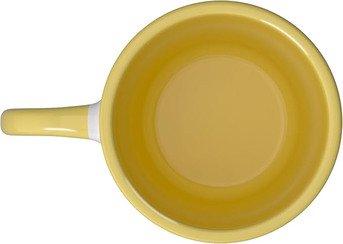 No Coffee Today - Minimalist Sad Face Caffeine Lover Ceramic Mug, Yellow/White