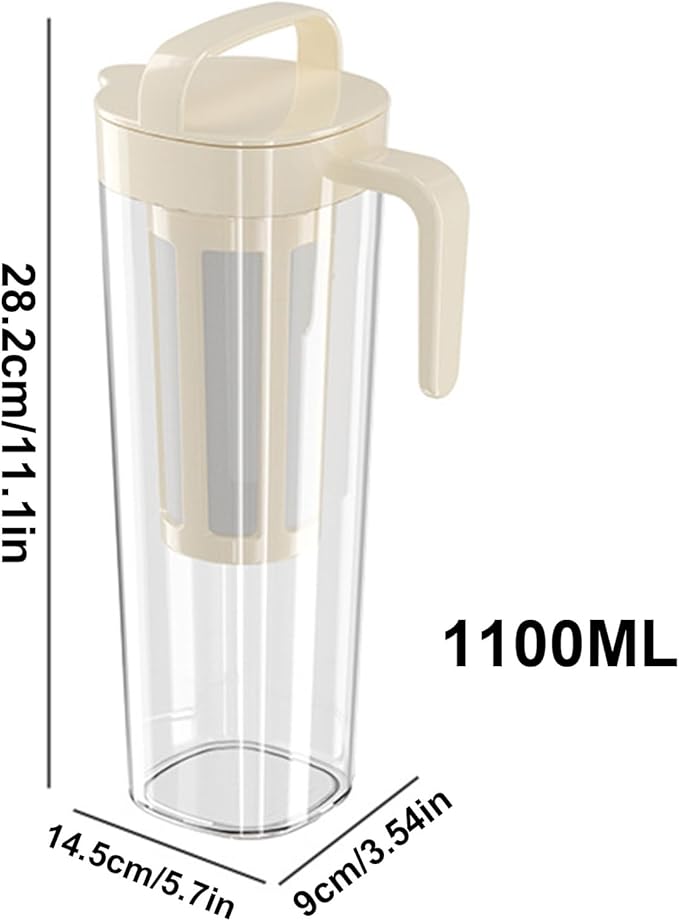 Iced Coffee Maker, Portable Refrigerator Water Bottle, Airtight Cold Brew Iced Coffee Maker Pitcher and Tea Infuser with Spout, Cold Brew Coffee Maker for Home, Cafe, Apartment, Dormitory (B)