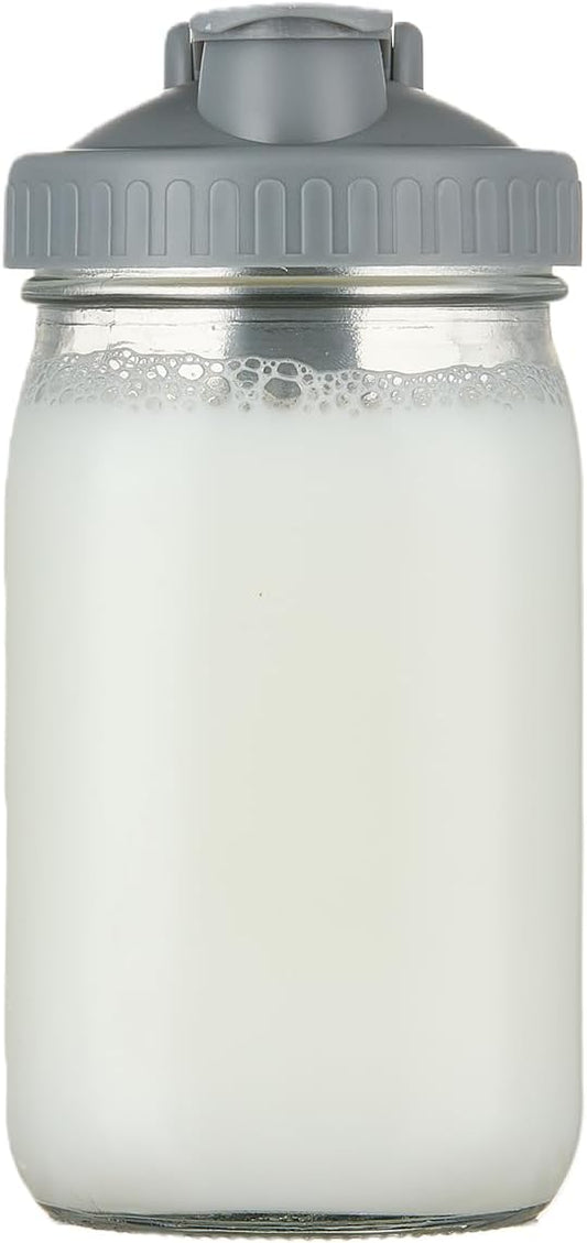 Karafu 30 Oz Milk Pitcher - Glass Mason Jar with Pour Spout Handle Leak Proof, Airtight Jug for Milk, Iced Tea, Sun Tea, Cold Brew Coffee, Juice - Heavy Duty Wide Mouth Storage Container