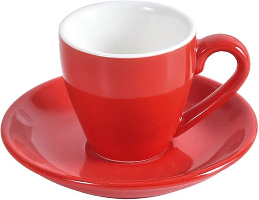 ionEgg Porcelain Espresso Cup with Saucer, Espresso shot Cup, 80ml/2.7Oz, Red…