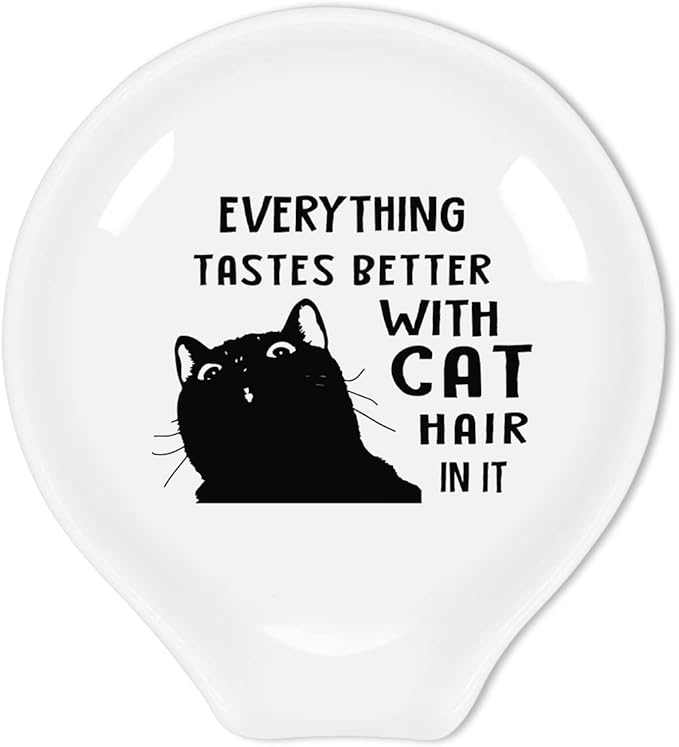 Funny Black Cat Coffee Spoon Holder-Coffee Spoon Rest -Coffee Station Bar Accessories-Gift for Cats Lovers